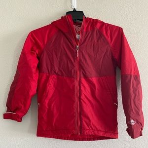 Columbia medium red jacket boys Omni heat